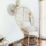 Projekt: Fotel bujany w stylu shakerów z plecionym siedziskiem